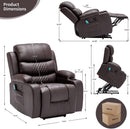 Brown Power Lift Recliner with Heat and Massage - Relaxing Recliners