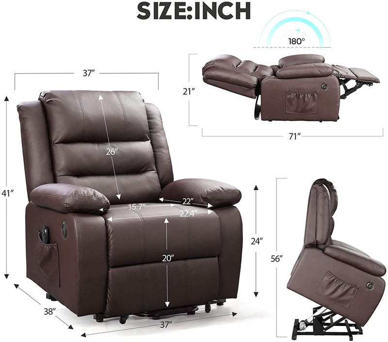 Dual-Motor Power Lift Recliner Chair for Elderly - Relaxing Recliners