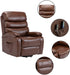 Brown Leather Electric Power Lift Recliner - Relaxing Recliners