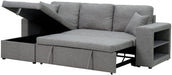Reversible Sectional Sleeper with Chaise Storage, Gray - Relaxing Recliners
