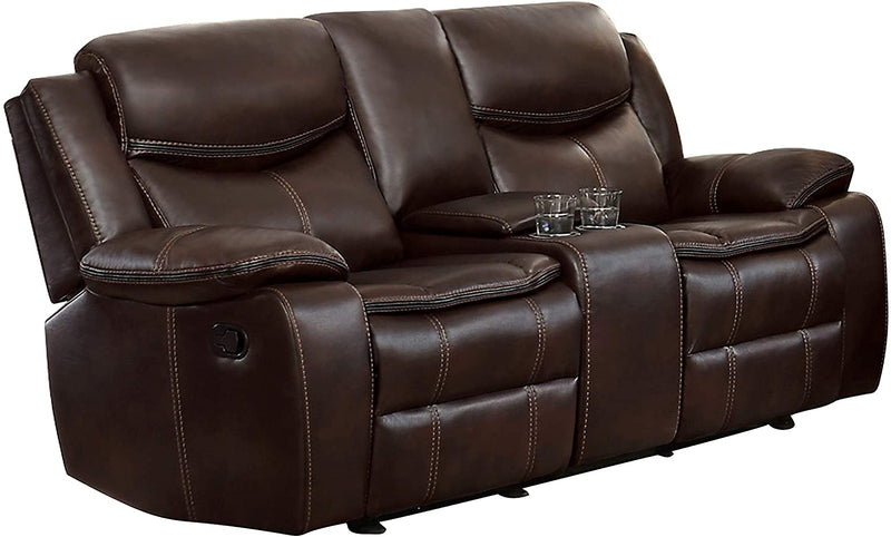 Lexicon Leather Gel Manual Loveseat Recliner - Relaxing Recliners