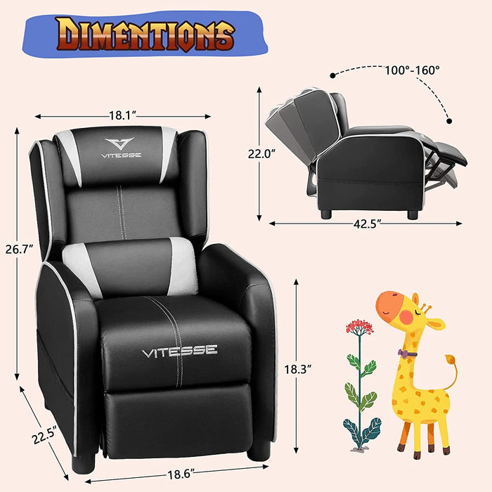 Kids Pu Leather Gaming Recliner - Relaxing Recliners