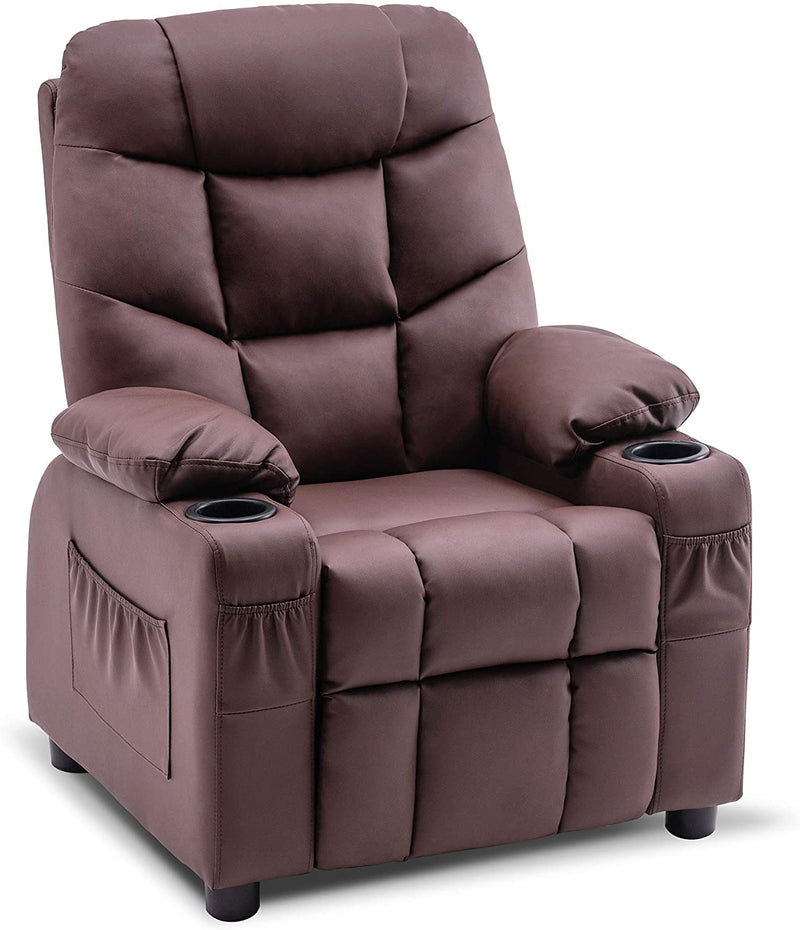 Big Kids Recliner With With Cup Holders, Fabric - Relaxing Recliners
