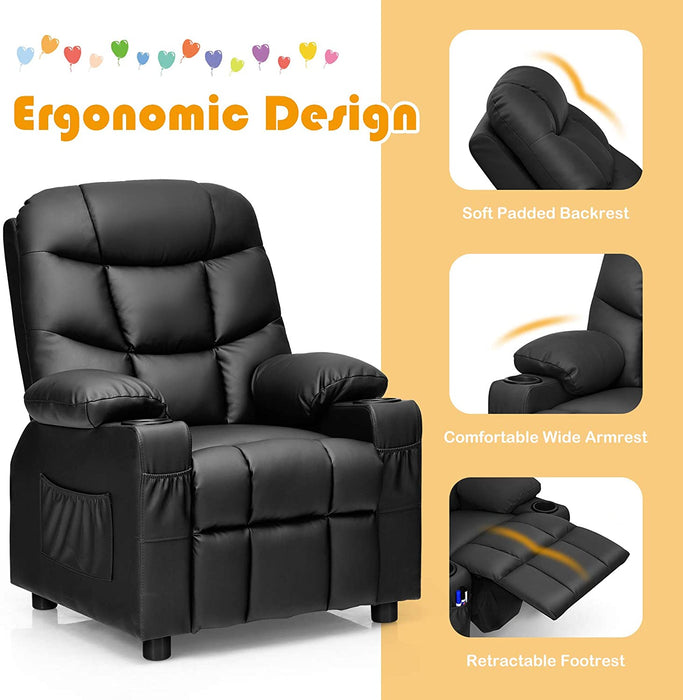 Kids Recliner Chair with Cup Holders - Relaxing Recliners