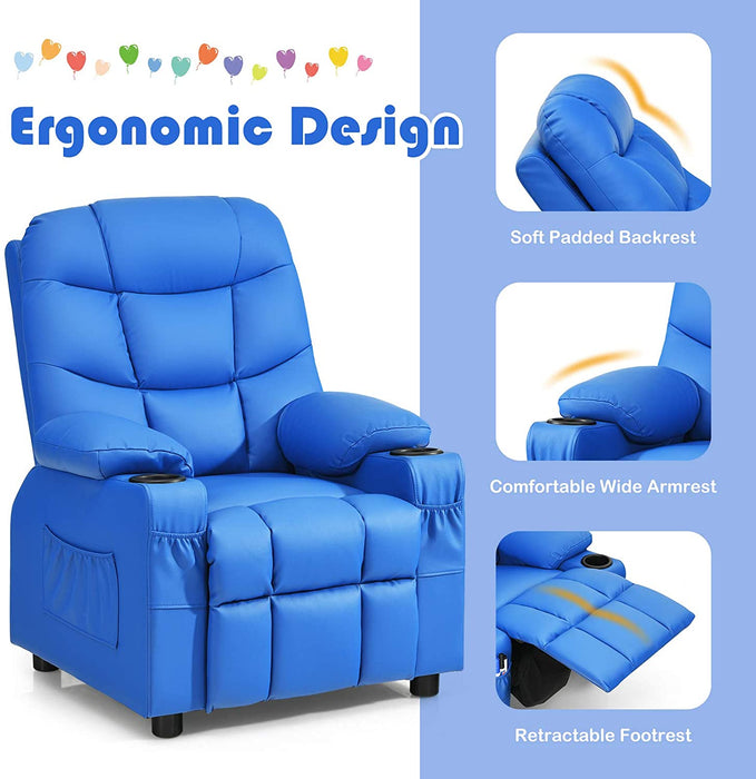 Kids Recliner Chair with Cup Holders - Relaxing Recliners