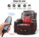 PU Leather Recliner Chair Modern Rocker with Heated Massage Ergonomic Lounge 360 Degree Swivel - Relaxing Recliners