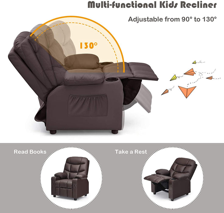Kids Recliner Chair with Cup Holders - Relaxing Recliners