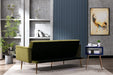 68" Velvet Loveseat With Gold Feet - Relaxing Recliners