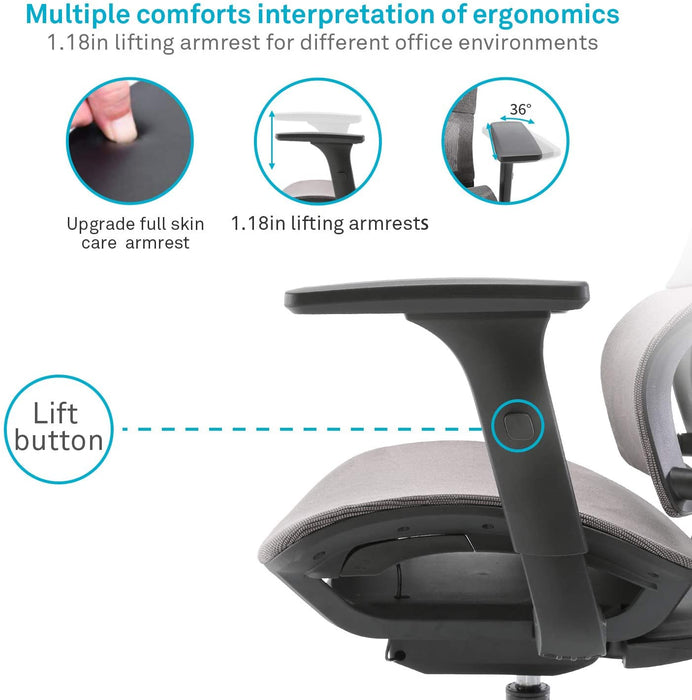 Ergonomic Mesh Office Chair and Adjustable Armrest - Relaxing Recliners