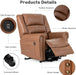 Light Brown Dual Motor Leather Lift Recliner - Relaxing Recliners
