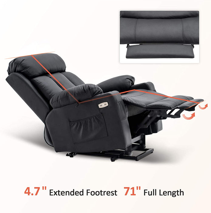 Large Electric Power Lift Recliner Chair with Extended Footrest for Tall Elderly People - Relaxing Recliners
