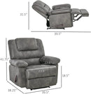 Extra Wide Overstuffed Recliner with Storage Armrests - Relaxing Recliners
