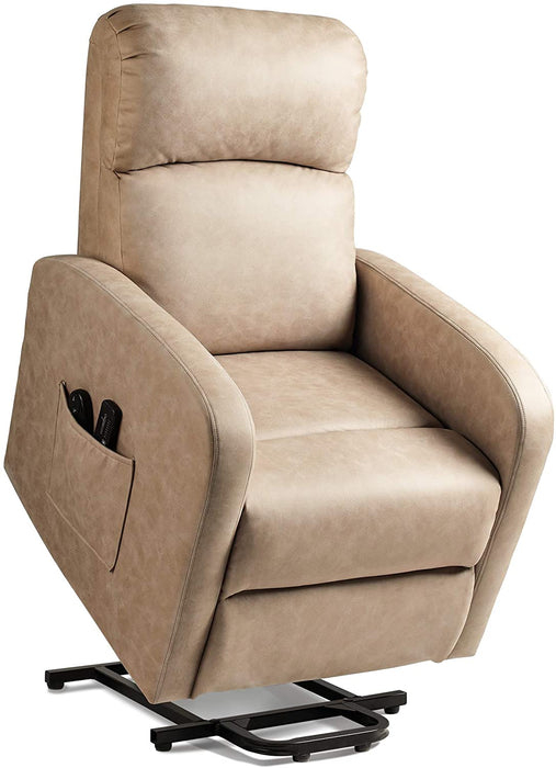Okin Motor Electric Lift Recliner with Massage, Soft Suede - Relaxing Recliners