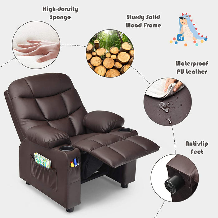 Kids Recliner Chair with Cup Holders - Relaxing Recliners
