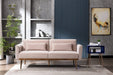 68" Velvet Loveseat With Gold Feet - Relaxing Recliners