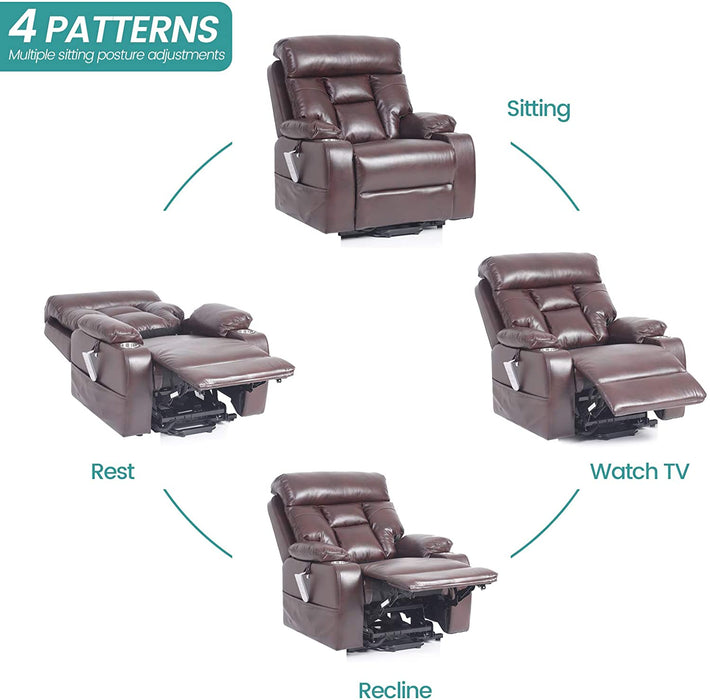 Three Motor Lay Flat Recliner Lift Chair With Cupholders - Relaxing Recliners