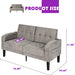 Linen Modern Love Seat Sofa with USB Ports - Relaxing Recliners