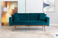 68" Velvet Loveseat With Gold Feet - Relaxing Recliners