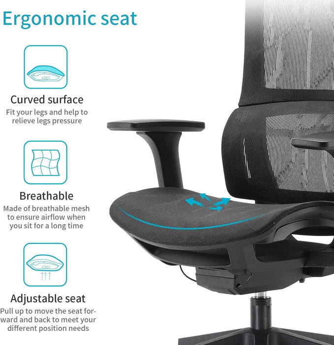 Ergonomic Mesh Office Chair and Adjustable Armrest - Relaxing Recliners
