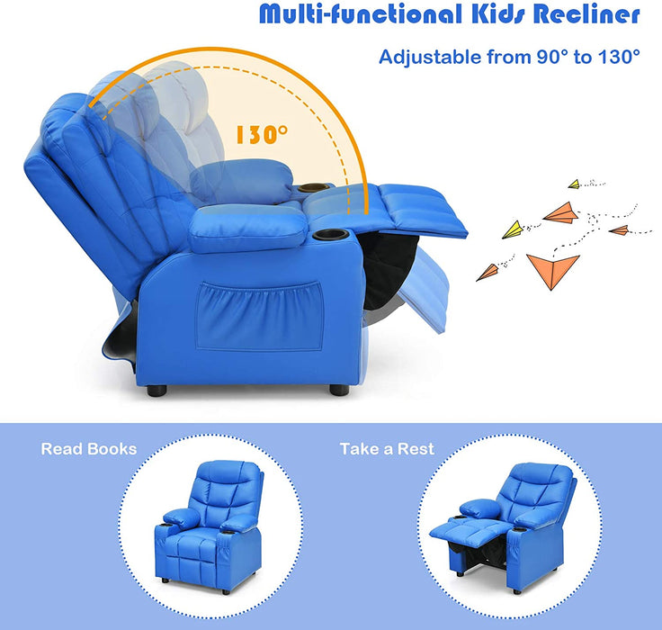 Kids Recliner Chair with Cup Holders - Relaxing Recliners