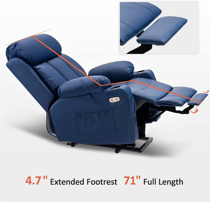 Large Power Lift Recliner Chair With Extended Footrest for Big and Tall - Relaxing Recliners