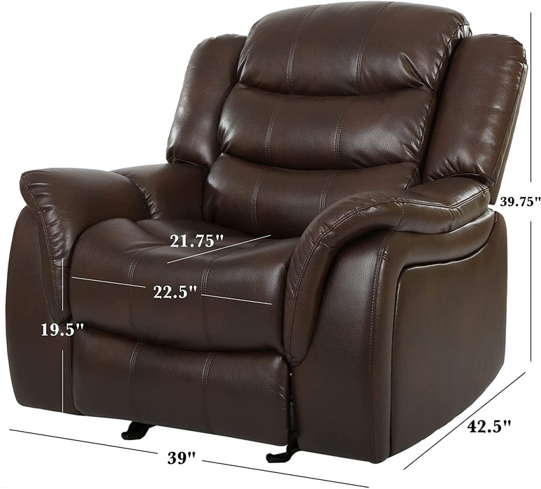 Merit Faux Leather Glider Recliner Club Chair - Relaxing Recliners