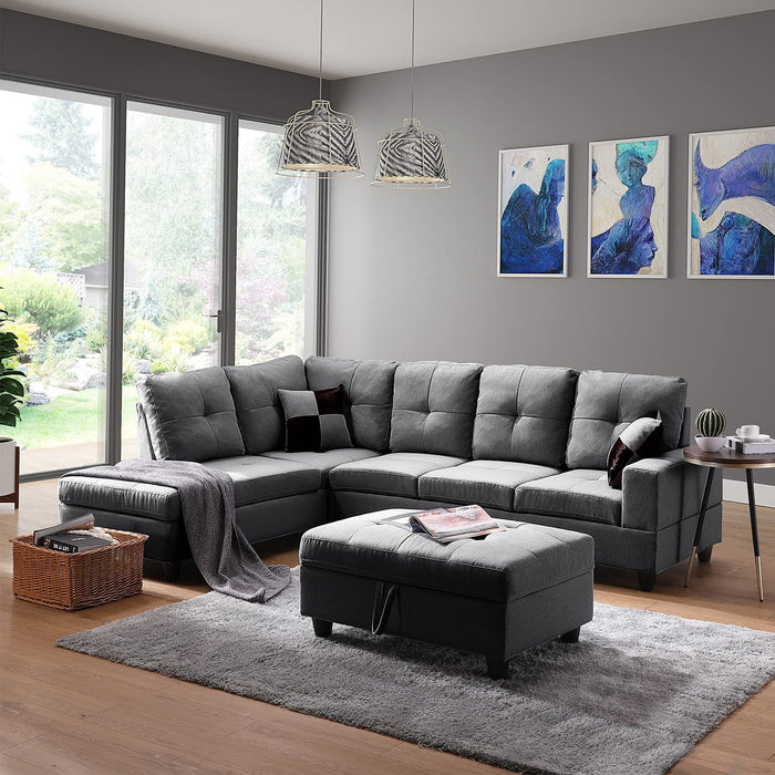 Sectional Sofa with Ottoman - Relaxing Recliners
