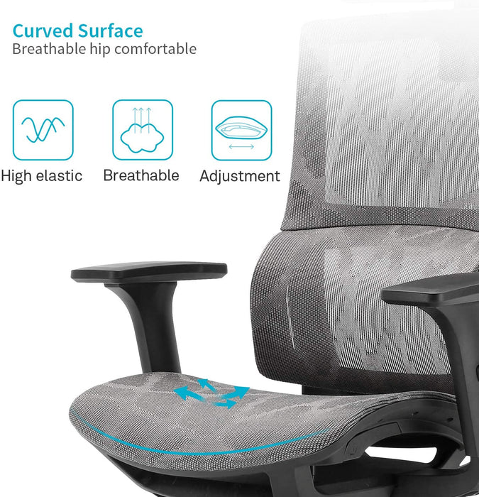 Ergonomic Mesh Office Chair and Adjustable Armrest - Relaxing Recliners