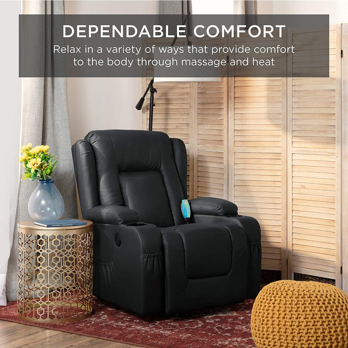 Electric Power Lift Recliner Massage Chair With 3 Positions, USB Ports, Heat, Cupholders - Relaxing Recliners