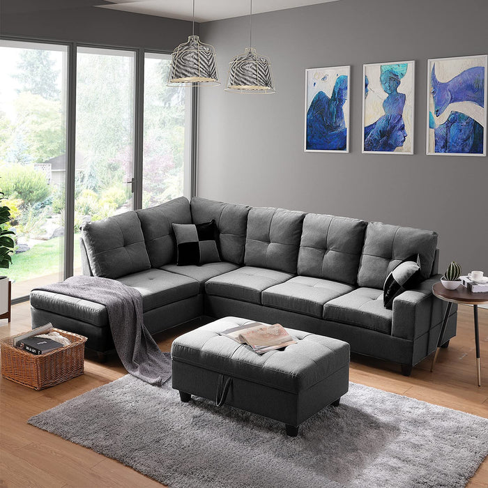 Sectional Sofa with Ottoman - Relaxing Recliners