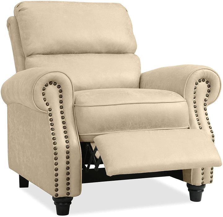 Distressed Faux Leather Push Back Recliner Chair - Relaxing Recliners