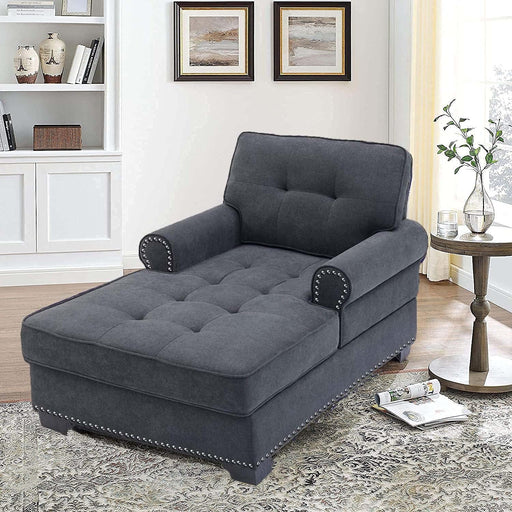 59" Chaise Lounge Chair with Thick Padding - Relaxing Recliners