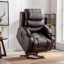 Brown Power Lift Recliner with Heat and Massage - Relaxing Recliners