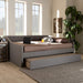 Modern Light Grey Full Size Daybed with Trundle - Relaxing Recliners