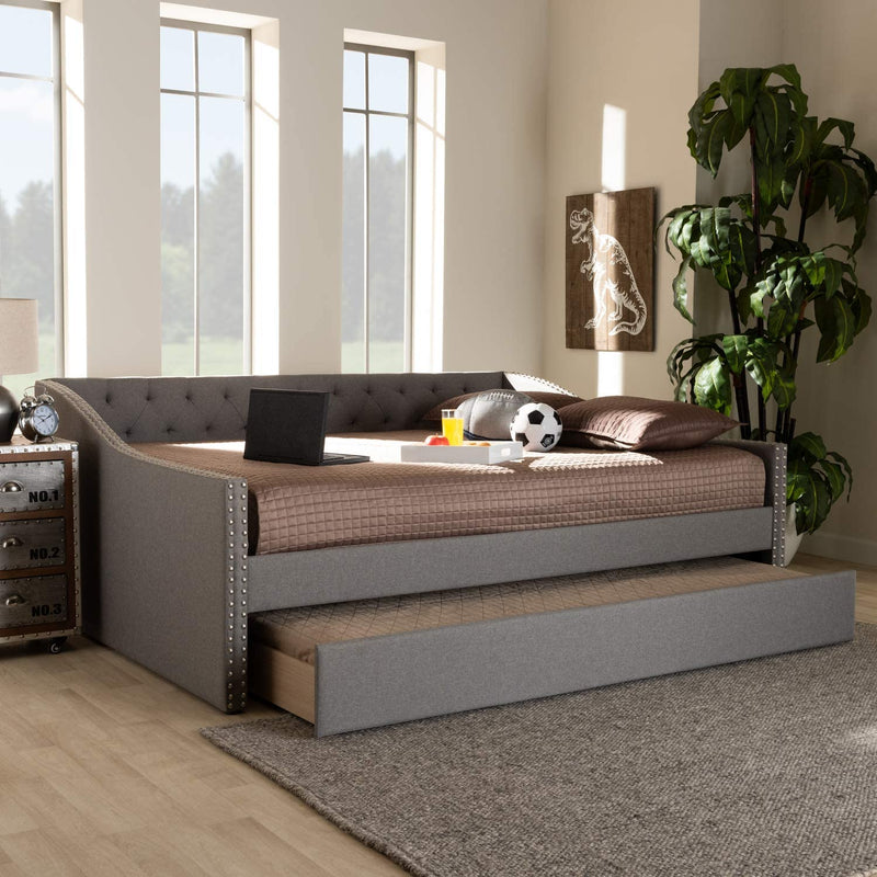 Modern Light Grey Full Size Daybed with Trundle - Relaxing Recliners