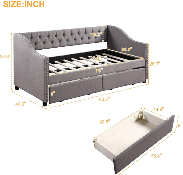Twin Size Daybed with Two Storage Drawers - Relaxing Recliners