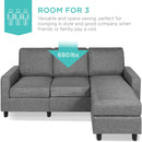 Linen L-Shape Sectional Sofa - Relaxing Recliners