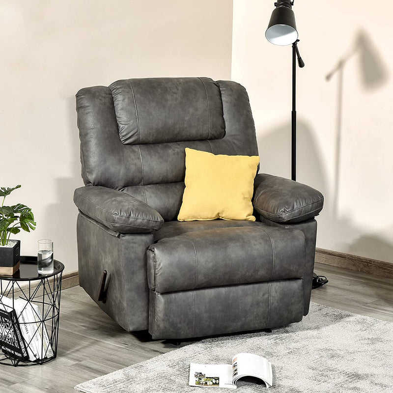 Extra Wide Overstuffed Recliner with Storage Armrests Relaxing