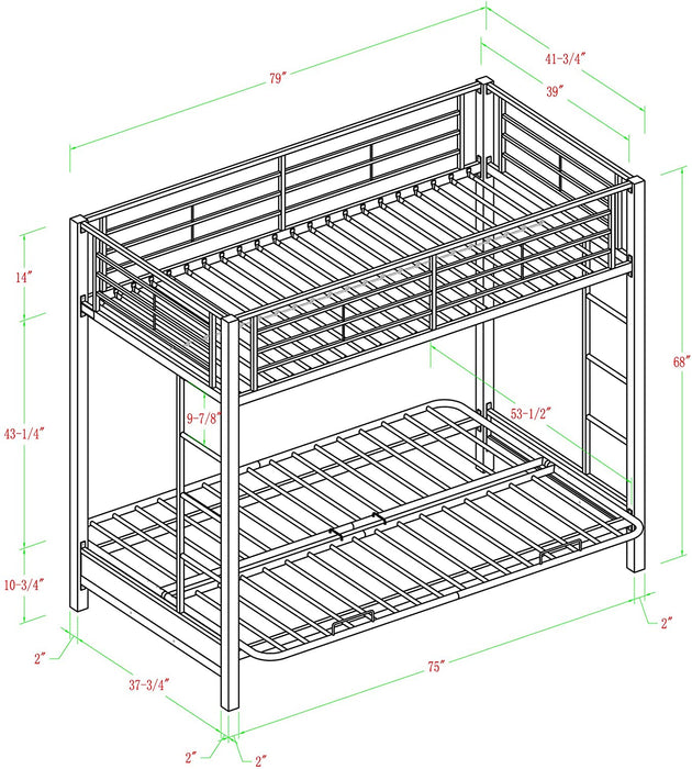 Twin Bunk Beds with Futon - Relaxing Recliners