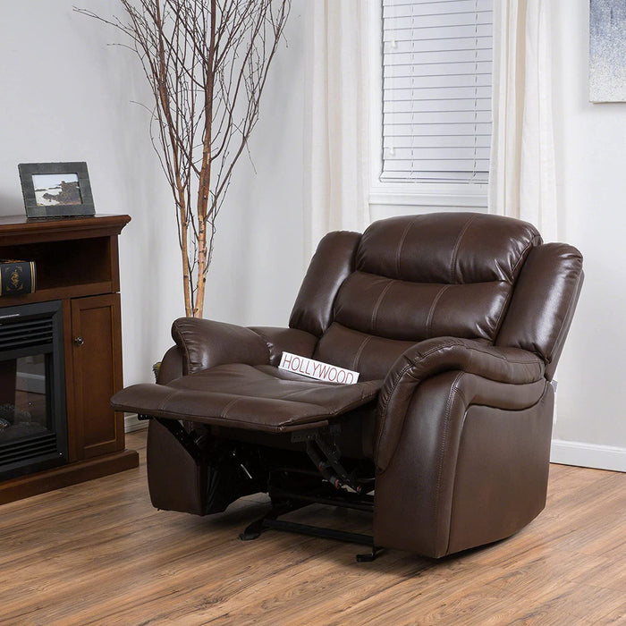 Merit Faux Leather Glider Recliner Club Chair - Relaxing Recliners
