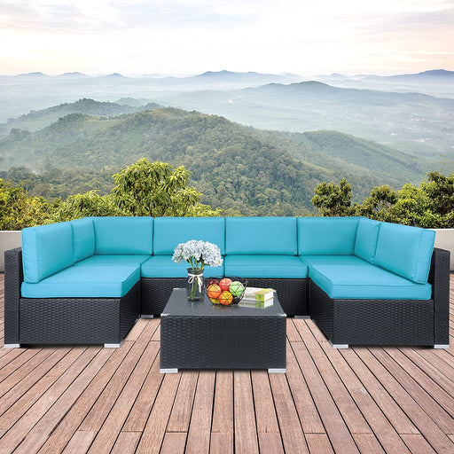 7 Piece Patio Outdoor Furniture Sectional - Relaxing Recliners