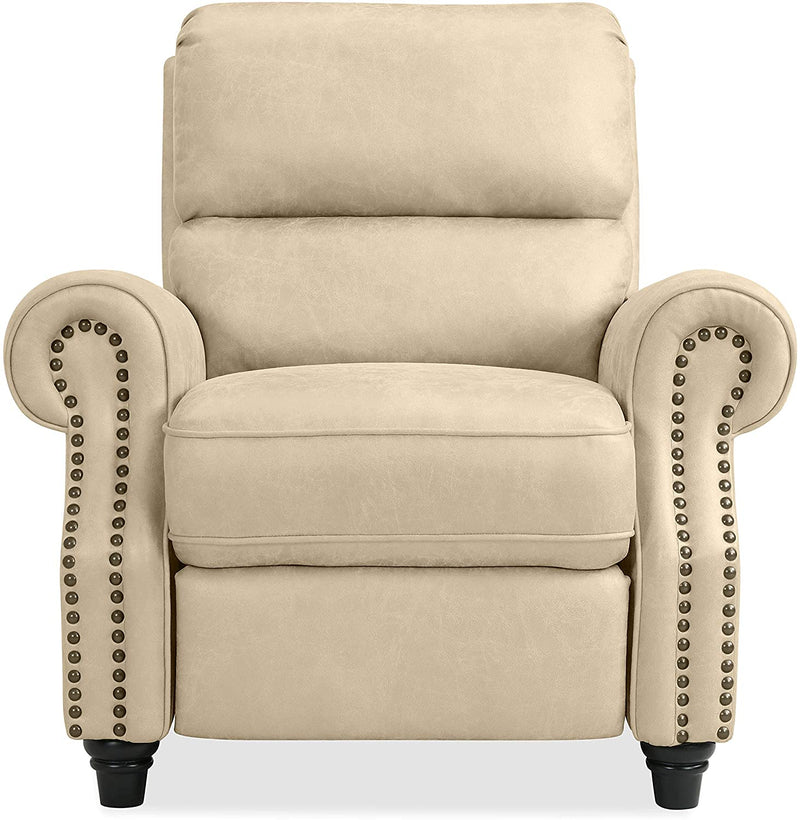 Distressed Faux Leather Push Back Recliner Chair - Relaxing Recliners