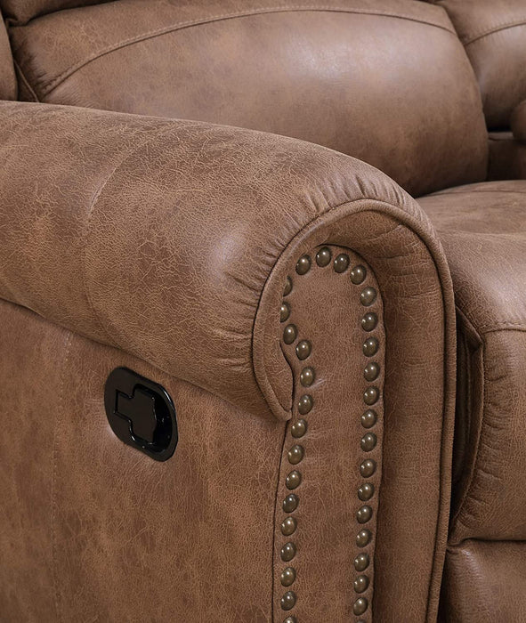 Brown 87" Sofa With Dual Recliners - Relaxing Recliners