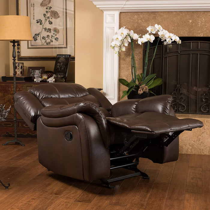 Merit Faux Leather Glider Recliner Club Chair - Relaxing Recliners