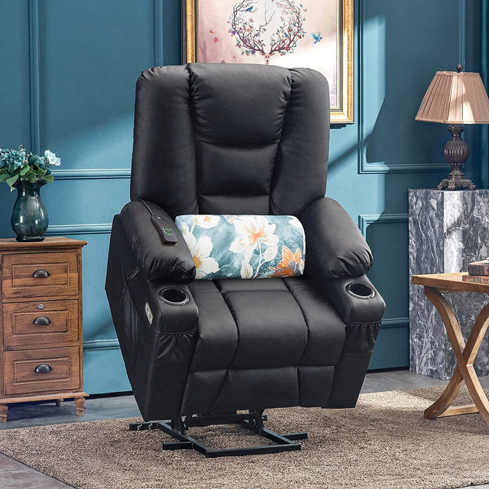 Power Lift Leather Recliner with Massage and Heat for Elderly - Relaxing Recliners