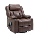 Leather Tri-Motor Infinite Reclining Lift Chair with Massage - Relaxing Recliners