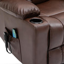 Leather Tri-Motor Infinite Reclining Lift Chair with Massage - Relaxing Recliners