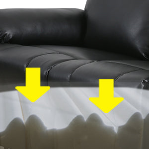 Three Seat Recliner Couch, Black - Relaxing Recliners