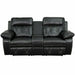 2 Seat Leather Reclining Home Theater Seating in Black - Relaxing Recliners