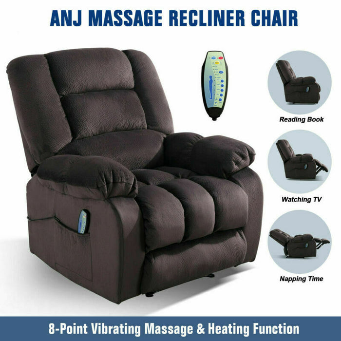 Microfiber Massage Recliner Chair With Heat & Vibration Control Relaxing Recliners Microfiber Massage Recliner Chair With Heat & Vibration Control Relaxing Recliners